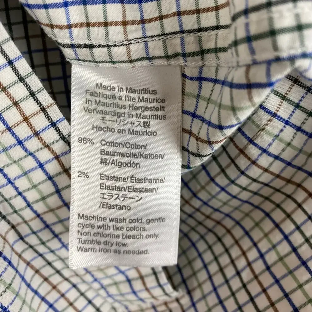 J Crew Mercantile Flex Slim Button Down Plaid Multicolor Shirt Mens Size Small
